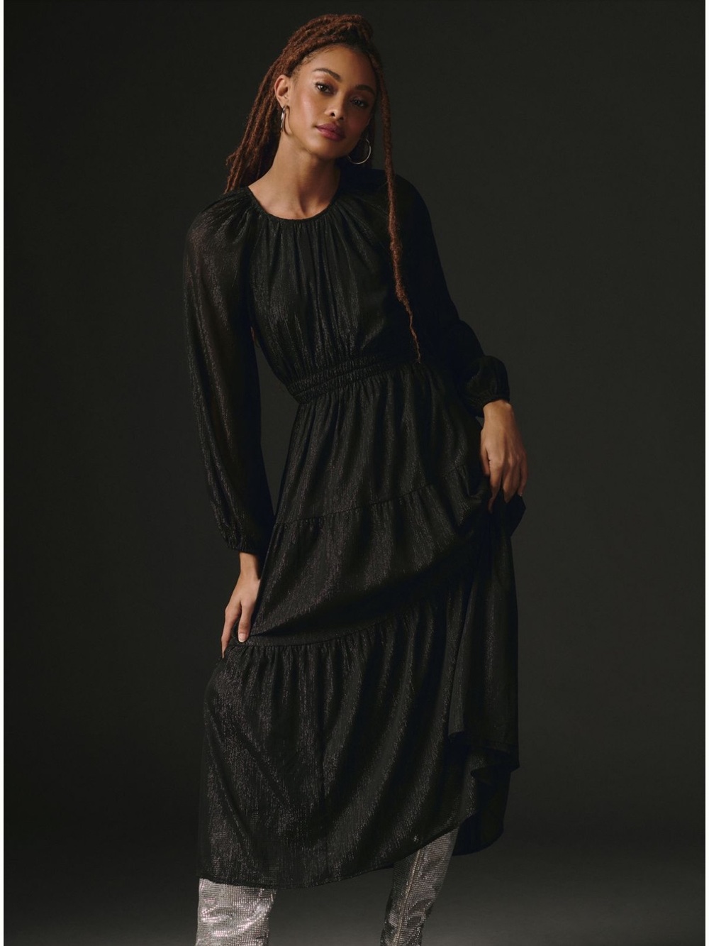 Anthropologie Moon River Crewneck Midi Dress